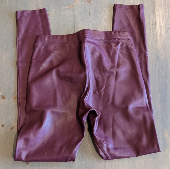 Wilfred Burgundy Faux Leather Leggings, Size XS - Picture 4 of 6